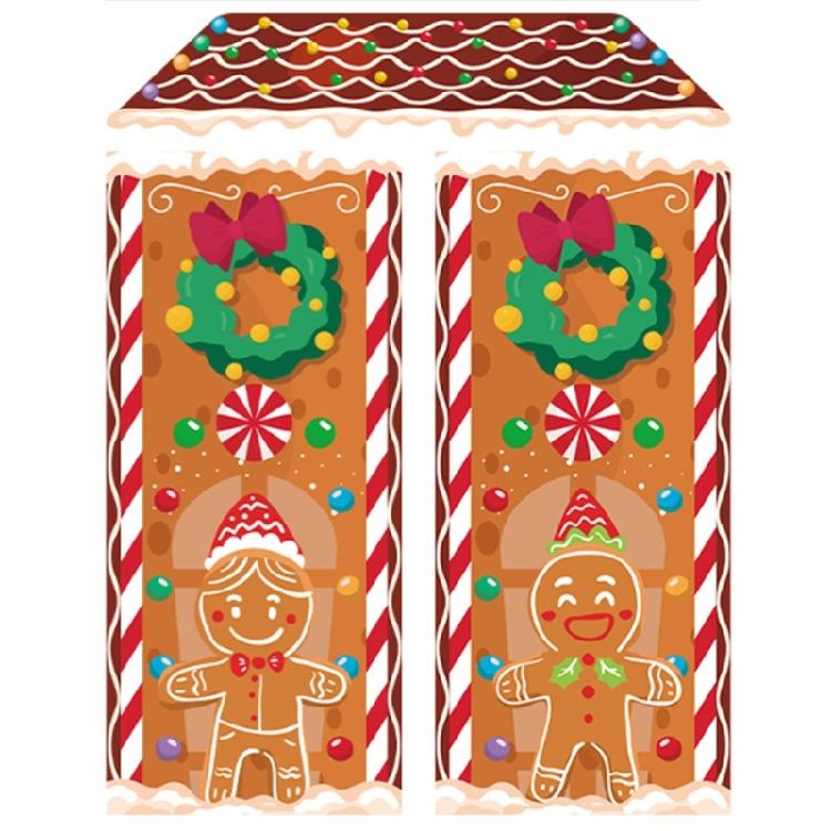 

Christmas Party Door Cover Decoration Set Lightweight Polyester Festival Accessory For Home Parties Event