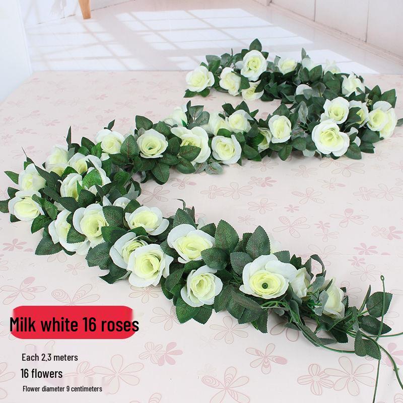 Artificial Rose Flower Vine for Balcony, Staircase, and Railings Decoration