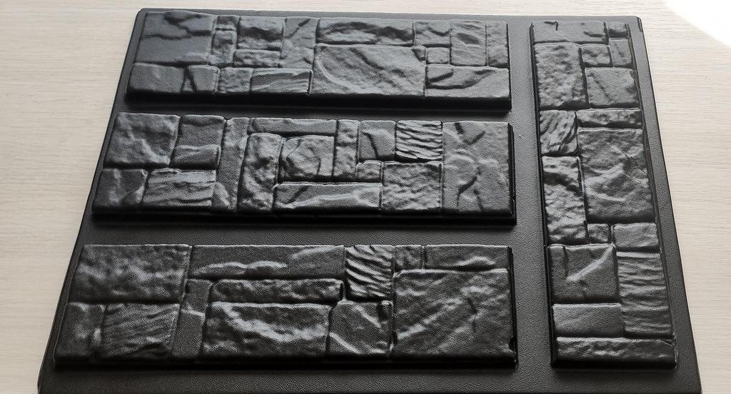 Mold for Wall Decoration, Artificial Stone and Tiles from Plaster, Concrete, Gypsum 'Spain' SET 4 Pcs DIY