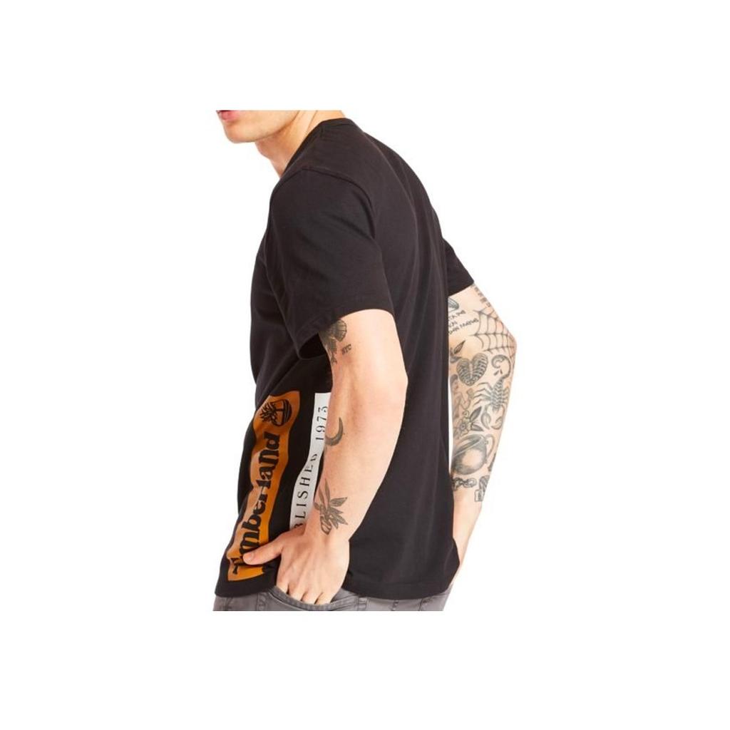 Timberland SS20 Personality Vertical Block Print Short Sleeve T-Shirt Men Tops Black A22REP56