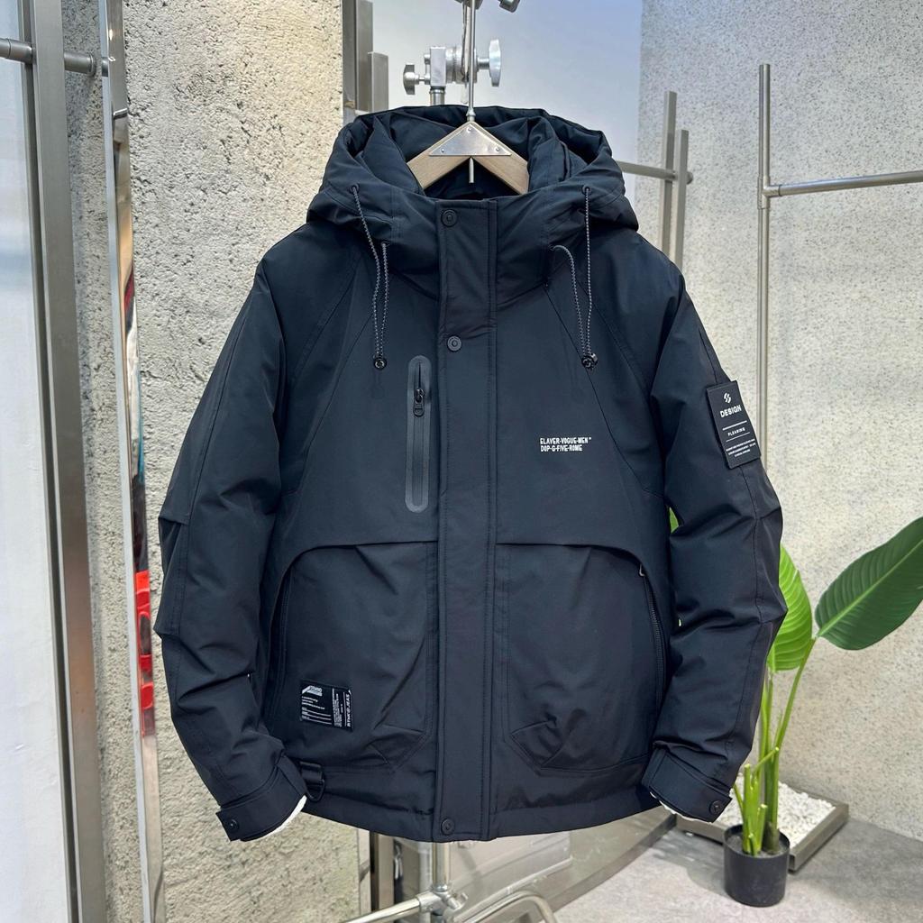 Men's Thick Hooded Down Jacket - Trendy Winter Windbreaker with White Duck Down