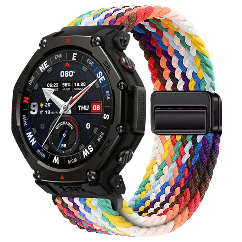 20/22mm Nylonový řemínek pro Amazfit Helio/T-Rex3 Pro 48/44mm Pásek s magnetickou přezkou Amazfit Active 2/2 Square/Balance 2 Náramek