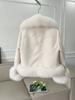 Women Fur & Faux Fur Coats ,turndown Collar, Pure Color, Loose and Casual, Fur Long-sleeved Coats ,Faux Fur Coats ,pocket Jacket