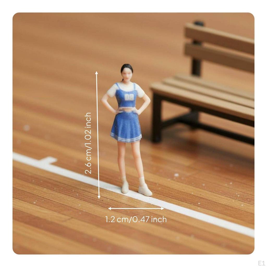 1/64 Cheerleader Figurine Collectible Miniature Basketball Girl High Detail 3D Printed Human Model