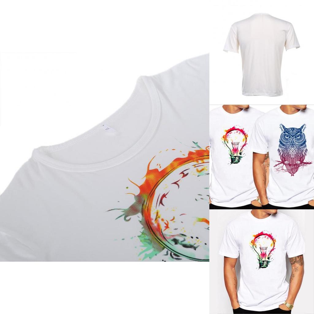 T-Shirt mit Eulen- und Totenkopfmuster für Herren, lässig, Kurzarm, bedruckt, für junge Leute