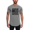 Muscleguys American Fitness Slim Fitting Short Sleeve Outdoor Sports Breathable T-shirt V-Neck Tops