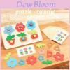 Holz 3D Blumenpuzzle für Kinder mit Farberkennung und Stapelfähigkeiten für die Früherziehung