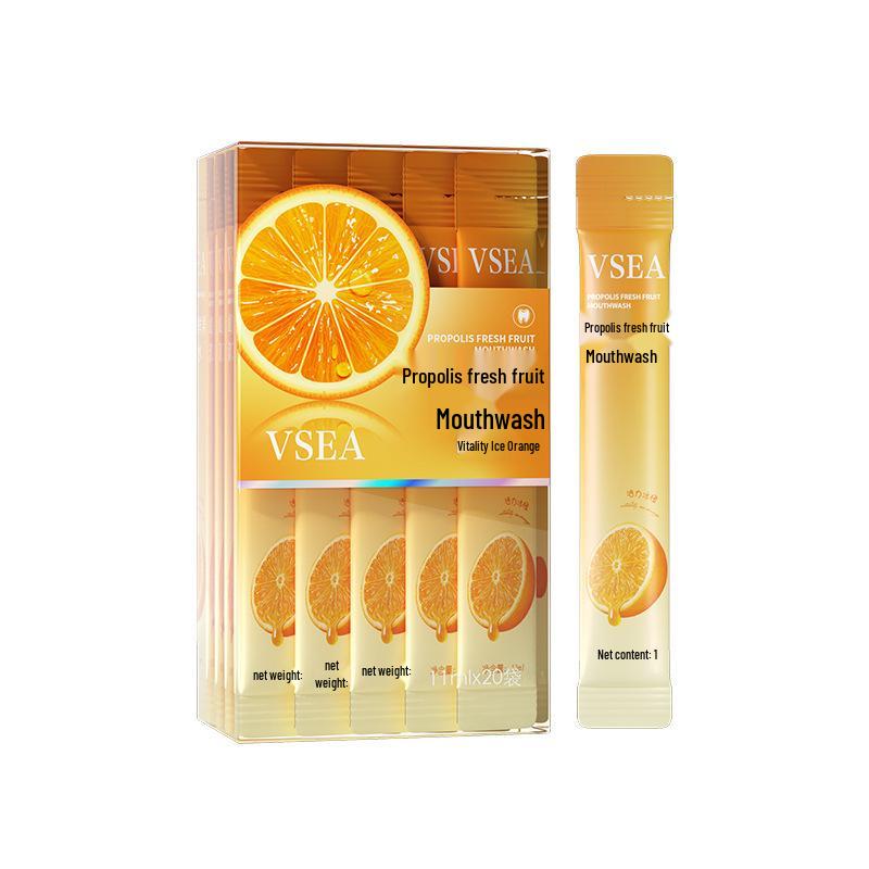 Portable Probiotic Mouthwash: Single-Use Pack for Fresh Breath & Odor Elimination with Long-Lasting Fragrance.