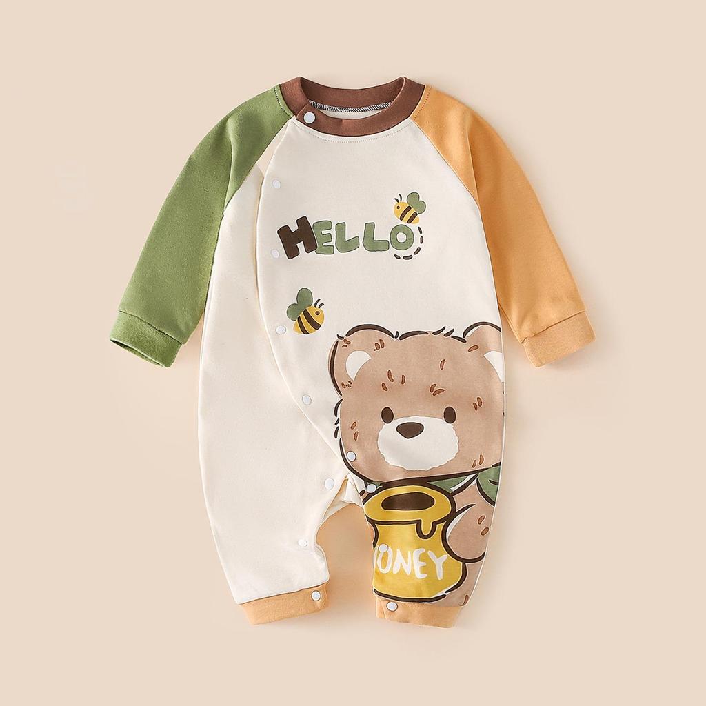 Unisex Cotton Baby Romper - Spring/Autumn Cartoon Onesie for Newborns