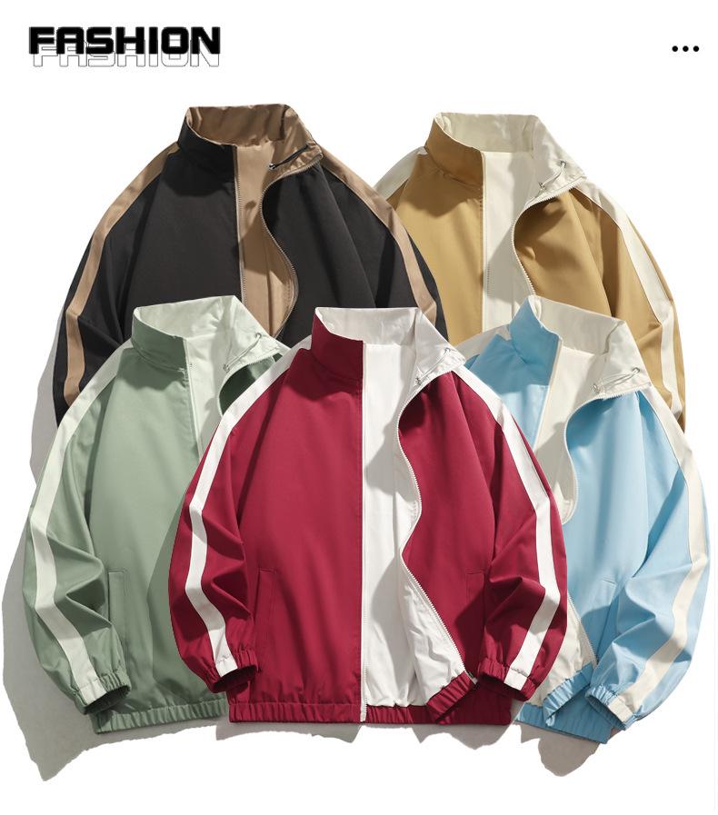 Giacca da Uomo Reversibile con Collo Alto - Trendy Marchio Americano per Abbigliamento Casual Primavera e Autunno.