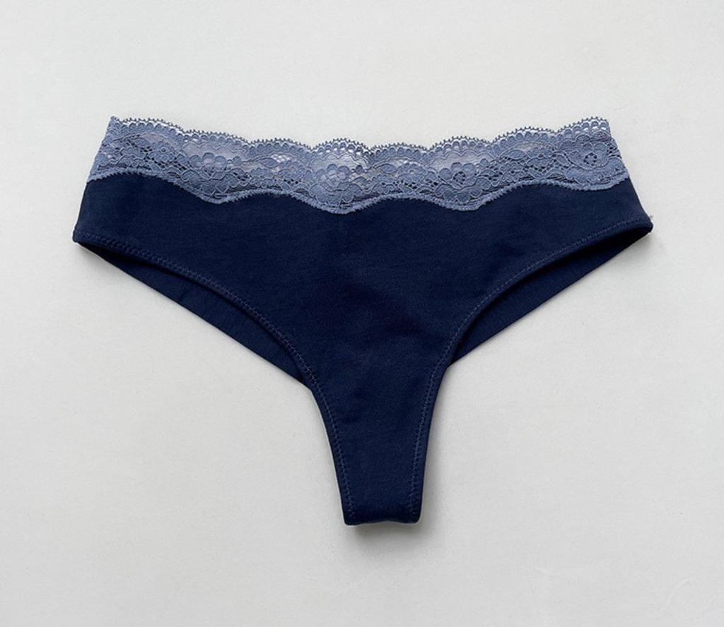 Women's Modal Cotton Blend Thongs, Soft Seamless Lace Tanga Underwear, Comfortable for Yoga Sports Daily Wear