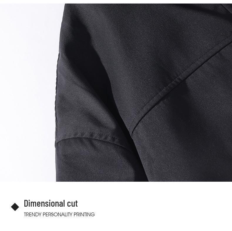 Men's Trendy Thick Fleece Stand Collar Warm Jacket - Casual Cotton Top for Autumn/Winter
