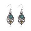 1Pair Simple Earrings Bohemian Fengya Pendant Palace Retro Hollow Carved Ear Hook Female Jewelry