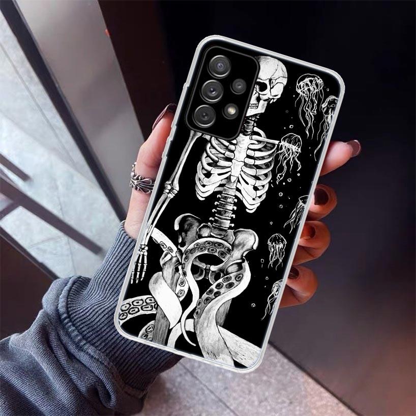 Gothic Fashion Skull Phone Case For Samsung Galaxy A17 A57 A37 A16 A26 A36 A56 A15 A25 A35 A55 A14 A13 A54 A53 A34 A24 A33 A23 G