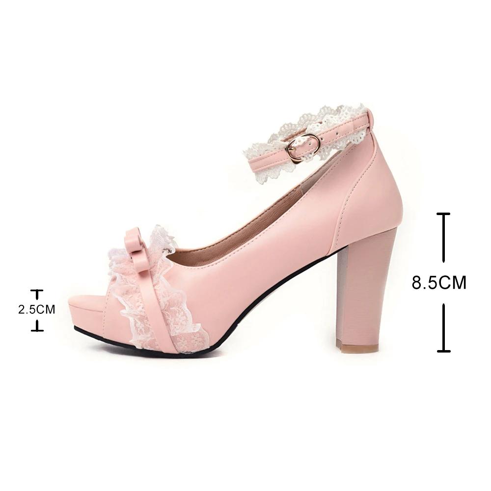 Fashion Women Summer Tacones Altos Lace Mesh Pumps Fish Mouth High Heels Lady Platform Sandals Evening Dress Wedding Shoes Femal  32-46