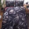 Bedclothes Digital Printing 3D Halloween Bedding set,SKull Bed Bedlinen Black Zipper Bed Cover Sets  King Size Comforter Set OEM