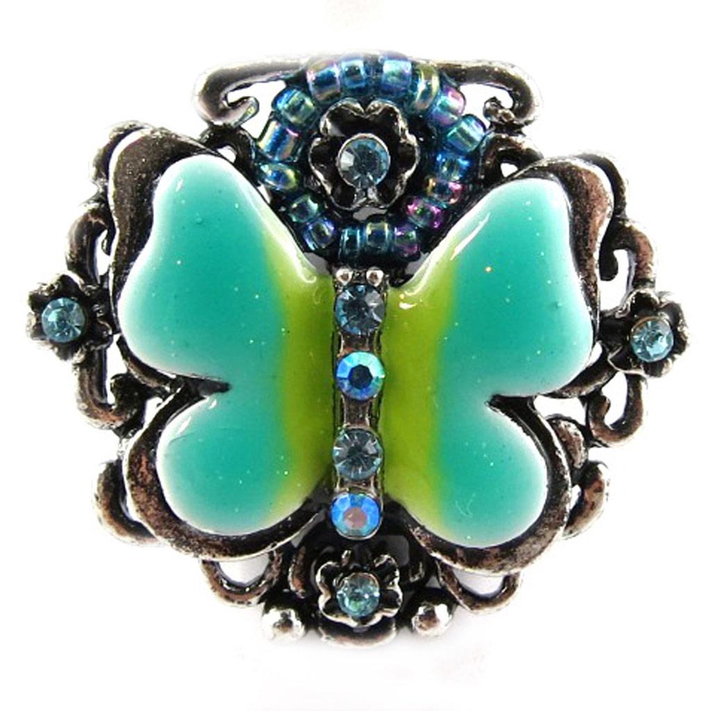Les Trésors De Lily [G0164] - Bague Créateur 'Bouquet Fleury' turquoise