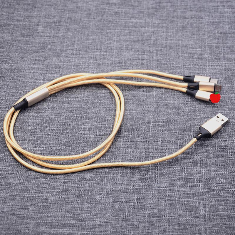 Transparent 100W 3-in-1 Type-C Fast Charging Cable - 6A Flash Charge, One-to-Three Functionality