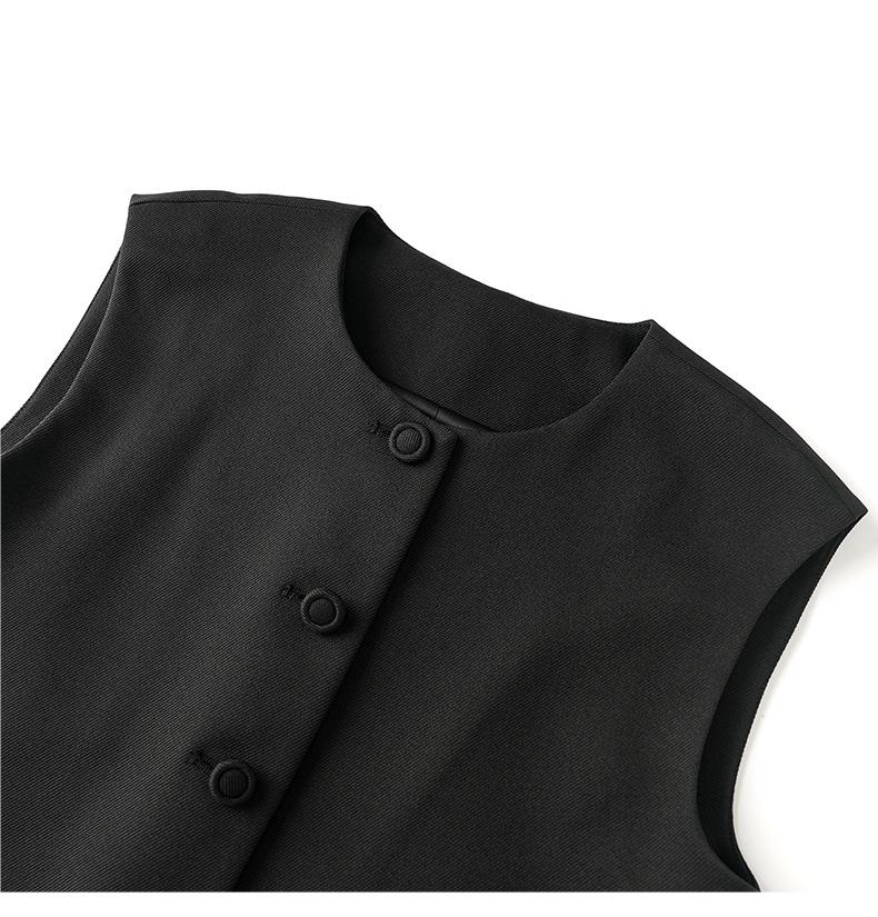 Stunning Fashionable Sleeveless Vest Coat & Midi Skirt Two-Piece Set