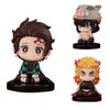5-15pcs Q Version Demon Slayer Sitting Ghost Doll Tanjiro Nidouzi Inosuke Zenizu  Toy  Figural PVC Model Gift
