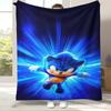 Retro S-Sonic Cartoon Game Flannel Blanket,Ultra Soft Warm Plush Throw for Home Bedroom Bed Sofa Cover Camping Picnic Gift