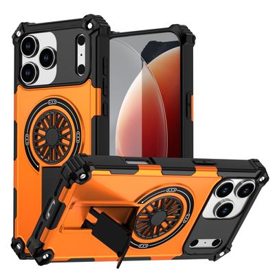 Luxuriöse Robuste Panzerhülle mit Magnetischer Kabelloser Ladehalterung für IPhone 16 16e 15 14 13 12 16 Pro Max Plus Magsafe Hülle