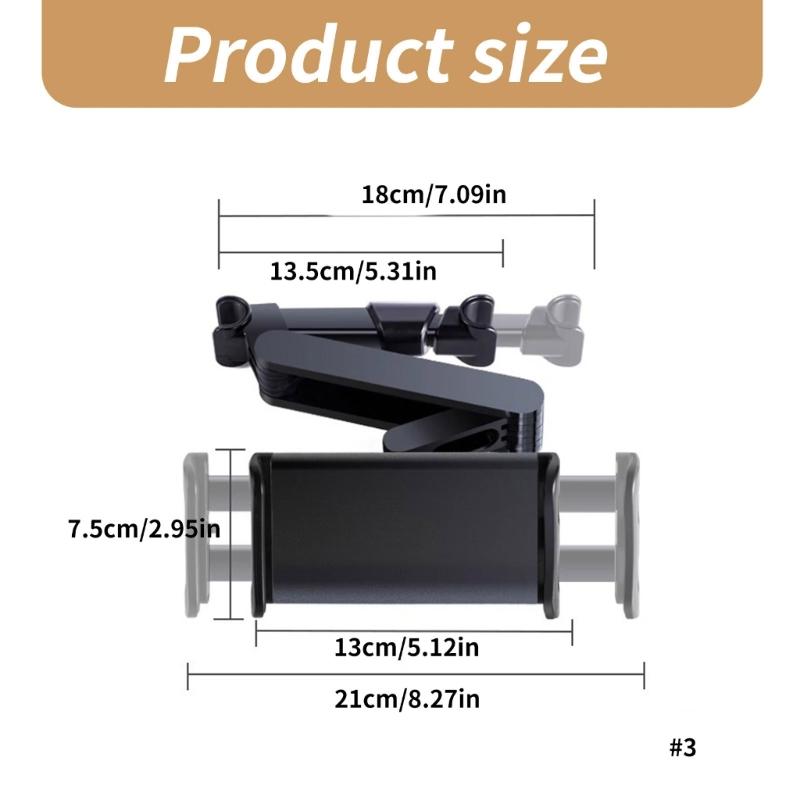 Car Backseat Mount Entertainment Holder for Tablets Phone, 360 Degree Rotatable, Long Drives Family Trips Easy to Clean