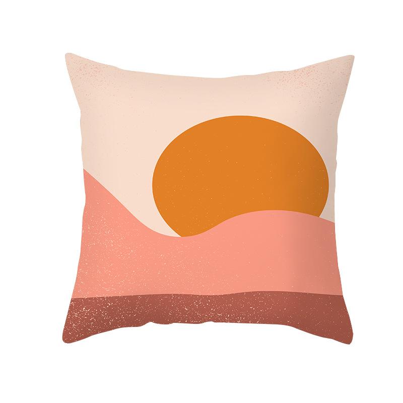 Sofa Pillow Cover Nordic Simple Abstract Office Cushion Peach Skin Pillow Cover