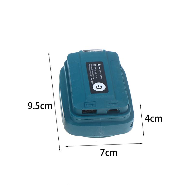 Power Bank Adapter Led Light For Mak 14.4V/18V Li-Ion Battery Usb+Type-C Converter With Led Lamp For Mak Bl1830 Bl1430 Bl1850