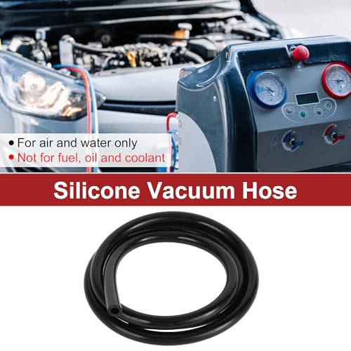 ACROPIX 130PSI Max Pressure Silicone Vacuum Tube Hose Automotive Vacuum Line High Temperature 4FT 1/4" 6mm ID 2mm Thick Black Silicone