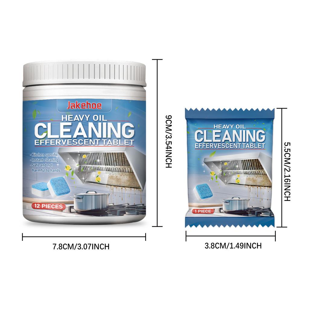Kitchen Cleaning Tablets Kitchen Stain Remover Grease Remover Oil Stain Remover Cleaning Tablets Oil Pollution Cleaner 12pleces