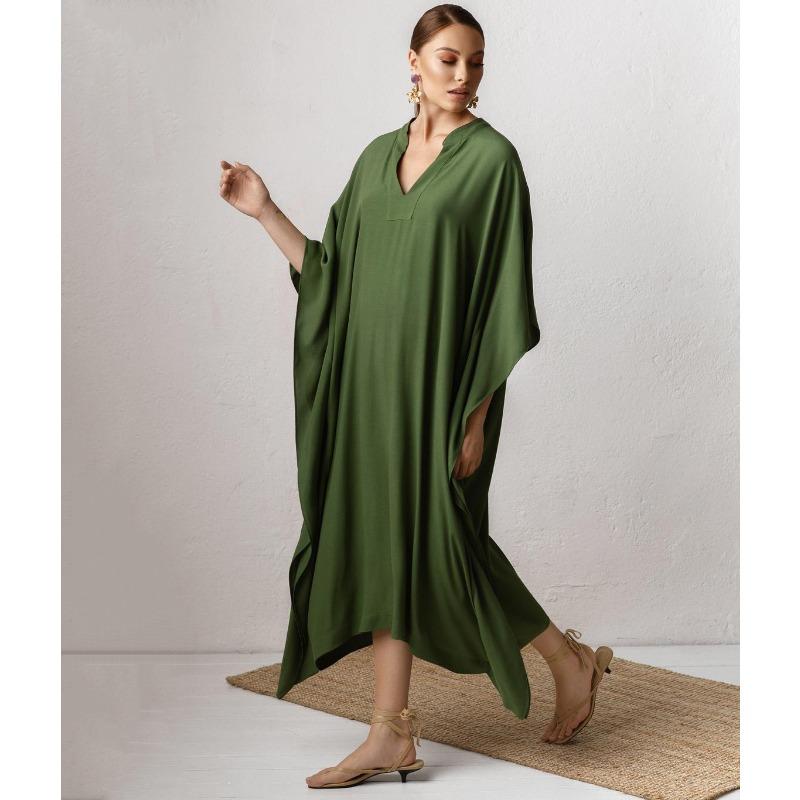 

Женский пляжный халат-халат, солнцезащитное платье One Size армия зеленый