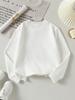 Kids Crewneck Long Sleeve Sweatshirt,Adorable Pink Flower Cat Print
