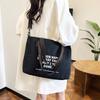 New canvas shoulder bag large capacity student class portable tote bag letter printing messenger bag