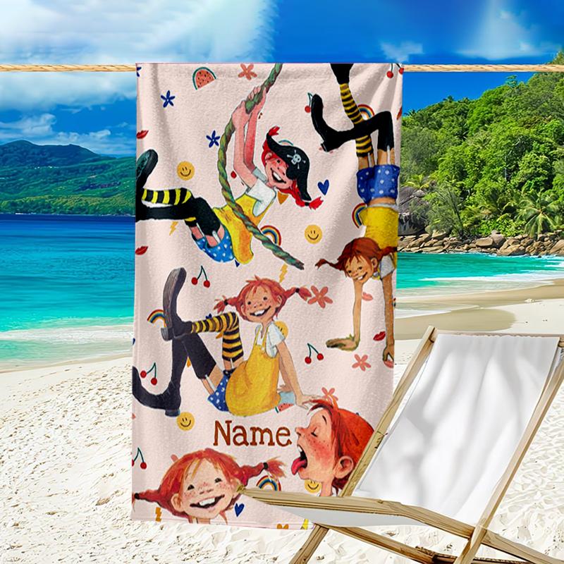 Serviette de plage ultra-douce personnalisée avec le thème de Fifi, idéale pour la piscine, le camping, la plongée, essentiel de voyage parfait, serviette de plage vibrante