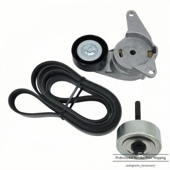 3Pcs Drive Belt Tensioner Idler Pulley Kit For Buick LaCrosse Chevy Impala 3.6L