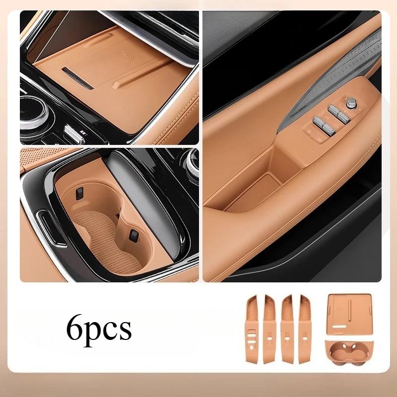 Door Glass Lifting Panel Protective Cover Central Control Silicone Pad Wireless Charging Accessories For Geely Galaxy A7 Tools