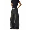 American Vintage Washed Distressed Straight Jeans Men's and Women's Street Versatile Loose Casual Straight Wide-Leg Pants Fashion
