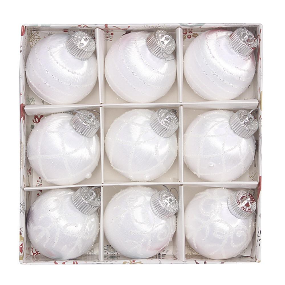 

9шт 6 цветов елочные шары 8 см Рождественский орнамент шар прочный Рождественский шар набор витрина белый