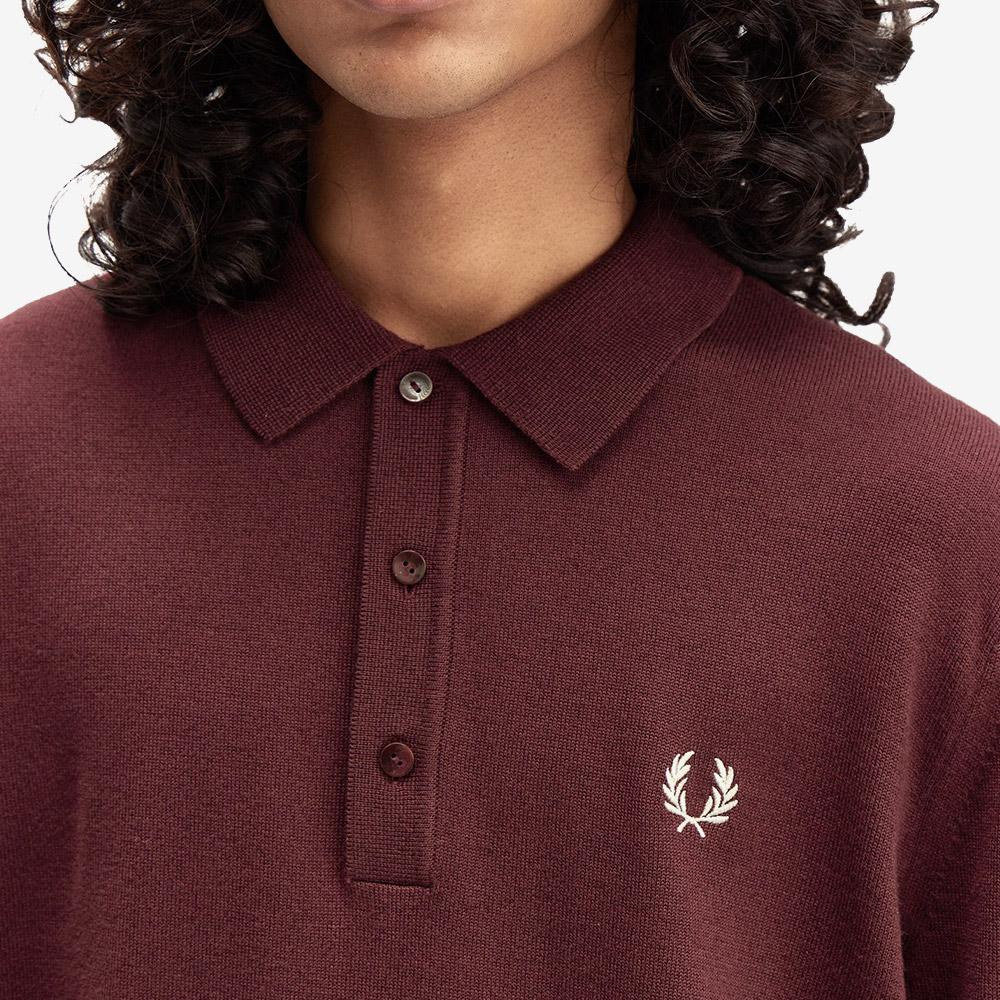 Fred Perry [Sharp] Long Sleeve Classic Knit Shirt - Oxblood Afpm2534535-597