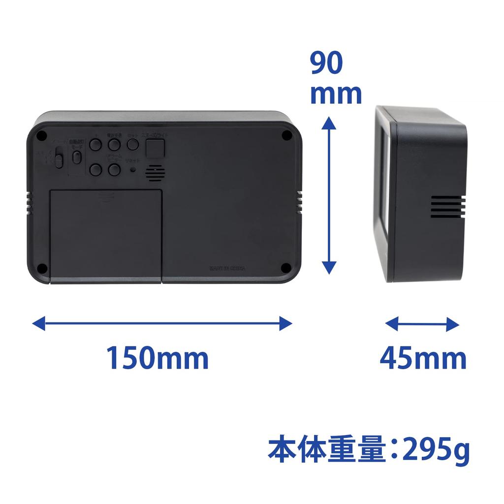 Casio Alarm Clock, Radio-Controlled, Black, with Automatic Lighting, Digital Snooze, and Light, DQL-170NJ-1JF