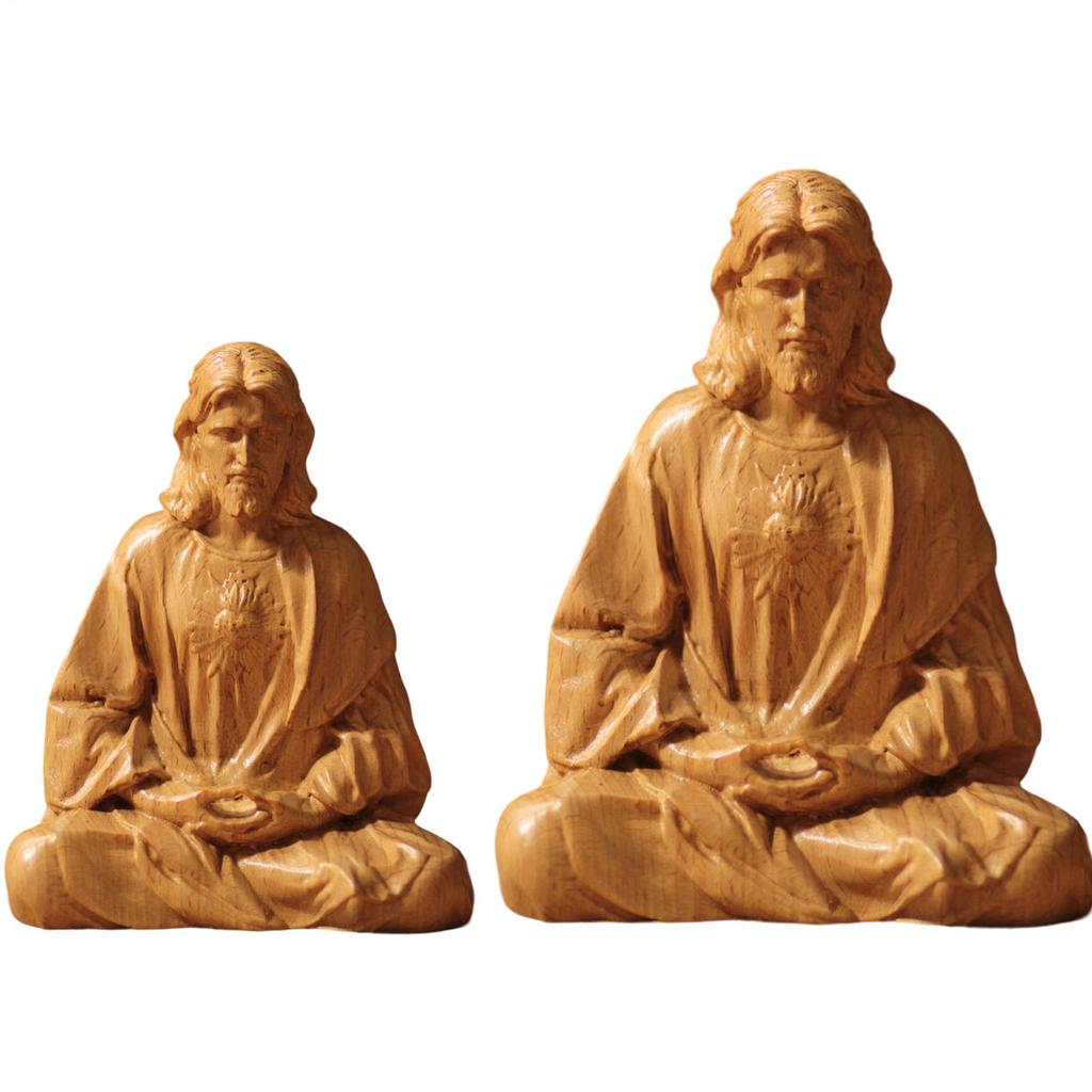 1pcs Jesus Figurine Meditation Jesus Sacred Statues Catholic Figurines Christ Savior Jesus Statue Church Decoration