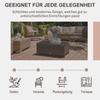 PE Rattan Garden Coffee Table with Glass Table Top - Brown