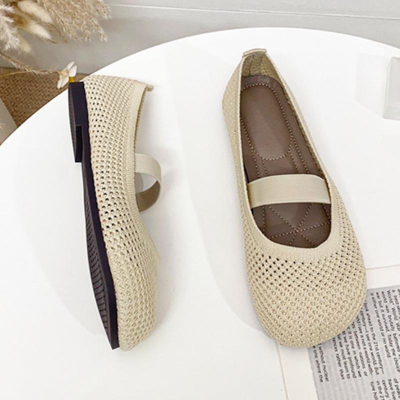 Fashion Women Breathable Flats Spring Summer Shoes Soft Sole Solid Color Mesh Female Daily Walking Driving Loafers Slip-on Footwear