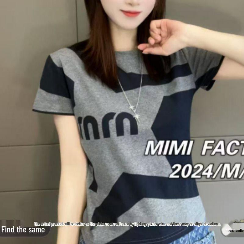 

Женская футболка большого размера из хлопка с цветными блоками, с длинным рукавом, круглым вырезом, приталенного кроя, для начала осени ❀M for up to 100 kg