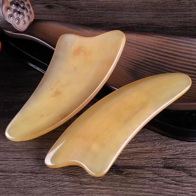 Natural Horn Gua Sha Board for Full Body Meridian Massage – Triangle Beauty Tool
