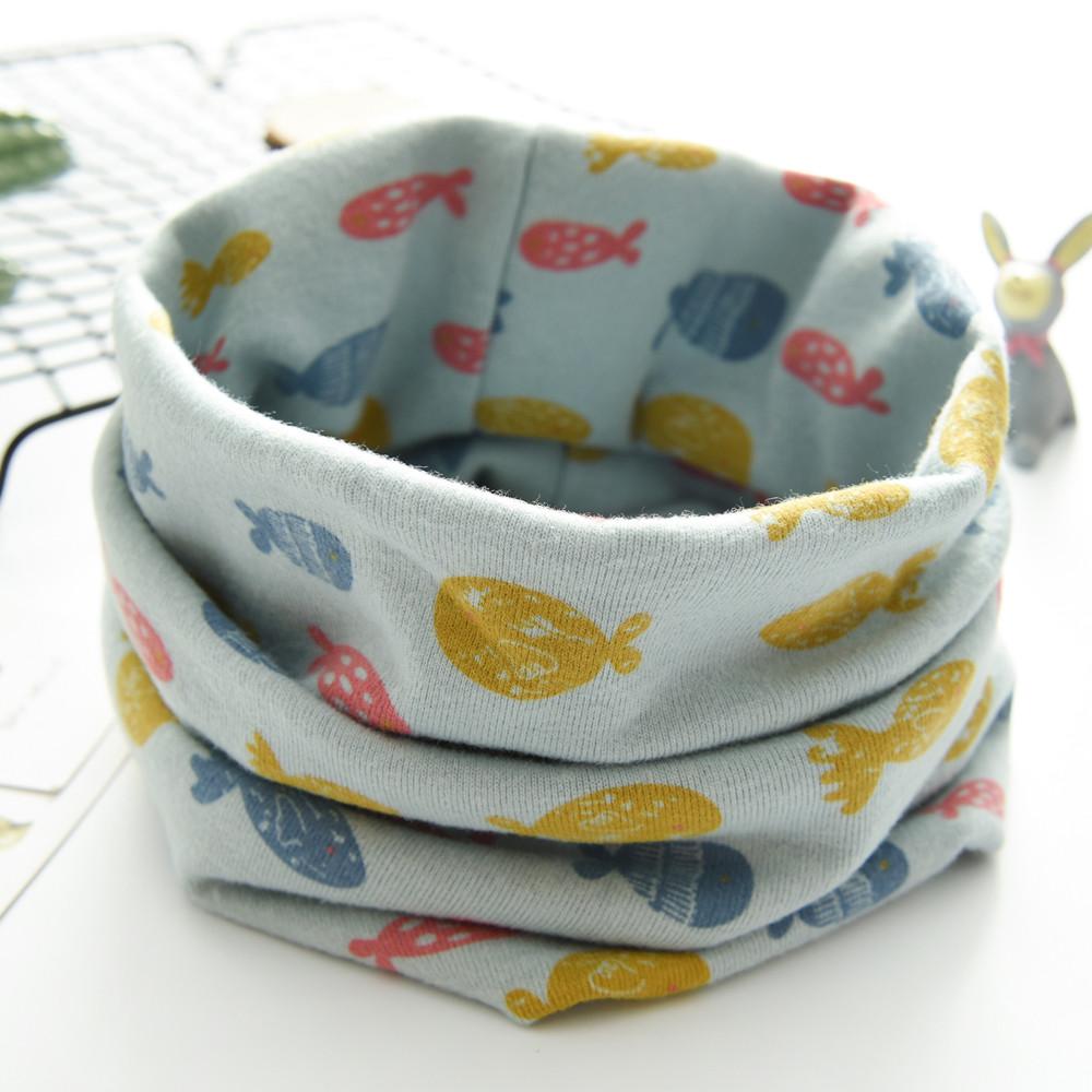 New Winter Boys Girls Baby Cartoon Fish Scarf Cotton O Ring Neck Scarves