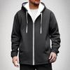 Felpa con cappuccio e zip casual da uomo con tasche