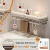 Wall-Mounted Punch-Free Bathroom Shelf for Toiletries and Vanity Storage