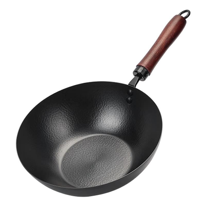 Yan Tiejian Zhangqiu Wrought Iron Stir-Fry & Saucepan with Glass Lid